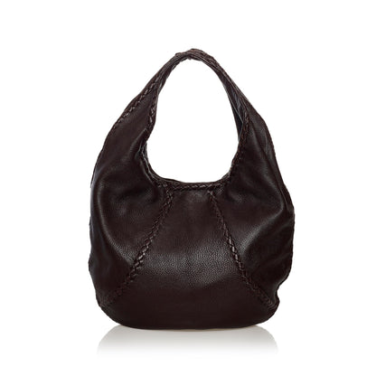 Luxury Bottega Veneta Baseball Leather Hobo Bag (SHG-32401)