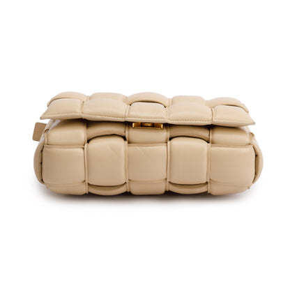 Bottega Veneta Beige Lambskin Leather Classic Padded Cassette Bag