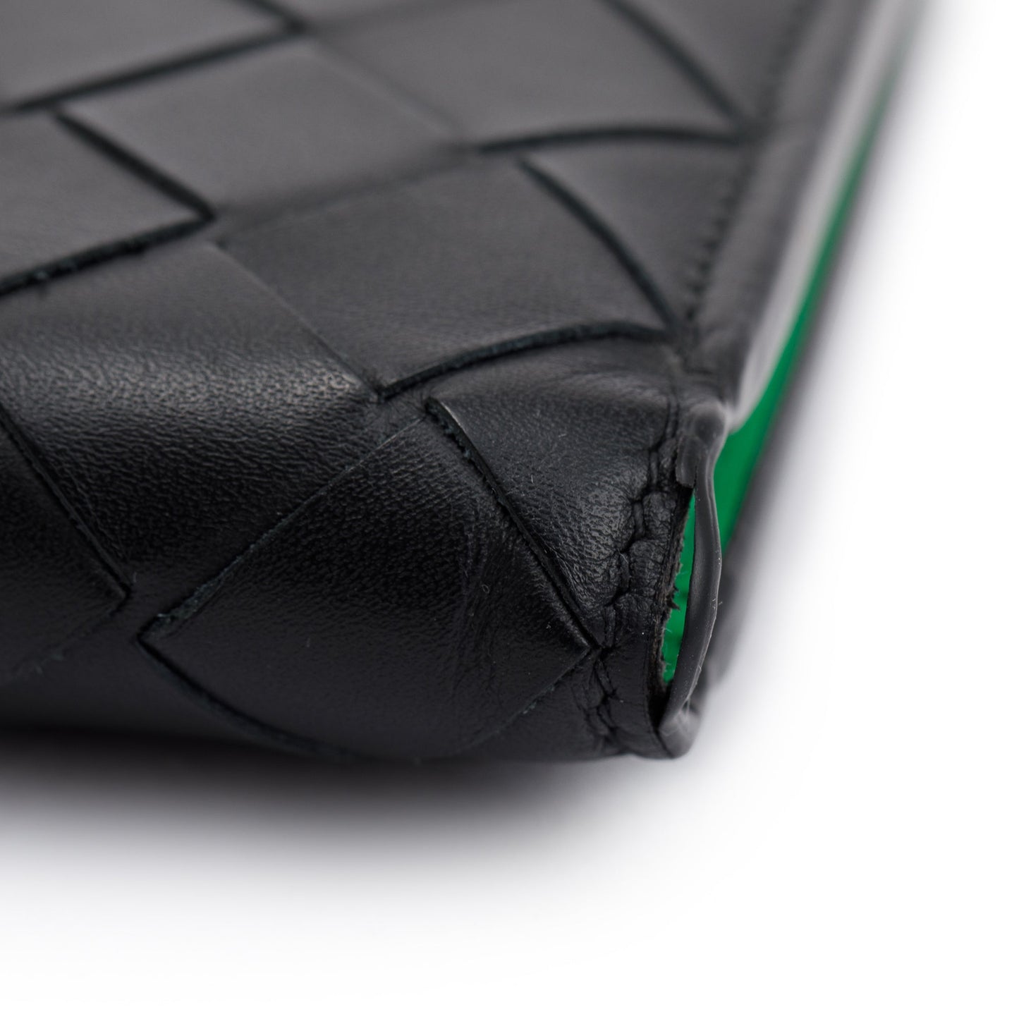 Bottega Veneta Black Intrecciato Leather Bi-Fold Wallet