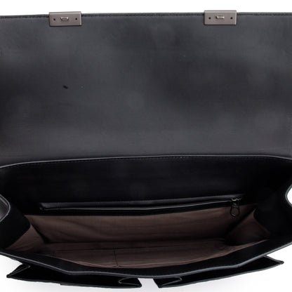 Bottega Veneta Black Intrecciato Leather Briefcase Backpack