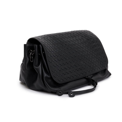 Bottega Veneta Black Intrecciato Nappa Leather Medium Crossbody Bag