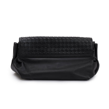 Bottega Veneta Black Intrecciato Nappa Leather Medium Crossbody Bag