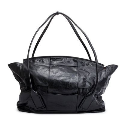 Bottega Veneta Black Maxi Intrecciato Leather Large Arco Slouch Bag