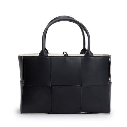 Bottega Veneta Black Maxi Intrecciato Leather Small Arco Tote