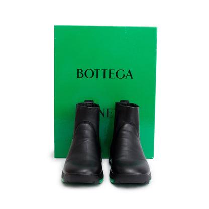 Bottega Veneta Black Nappa Leather Chelsea Boots, Size 40