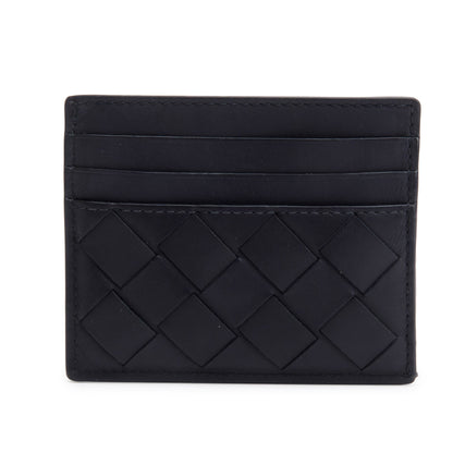 Bottega Veneta Black Nappa Leather Intrecciato Card Holder