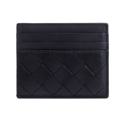 Bottega Veneta Black Nappa Leather Intrecciato Card Holder