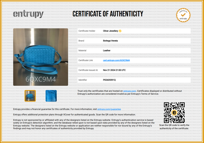 Bottega Veneta Blue Intrecciato Leather Camera Bag