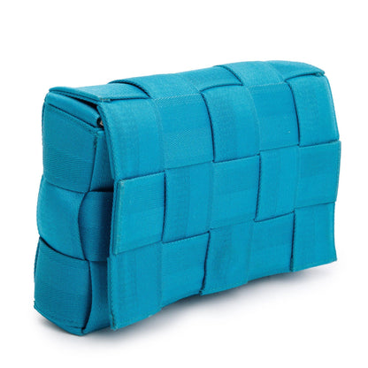 Bottega Veneta Blue Webbing Intrecciato Cassette Bag