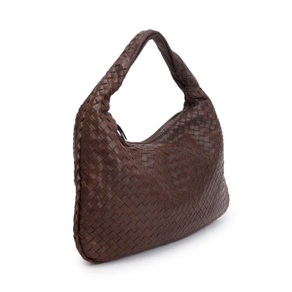 Bottega Veneta Brown Intrecciato Leather Small Hobo Bag