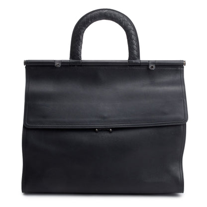 Bottega Veneta Brown Leather Top Handle Briefcase