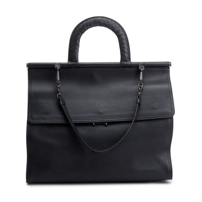 Bottega Veneta Brown Leather Top Handle Briefcase