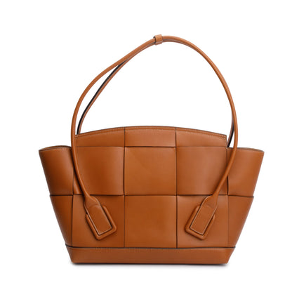Bottega Veneta Brown Maxi Intrecciato Leather Medium Arco Bag