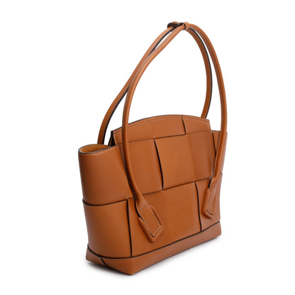 Bottega Veneta Brown Maxi Intrecciato Leather Medium Arco Bag