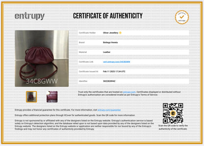 Bottega Veneta Burgundy Calfskin Leather The Pouch Micro
