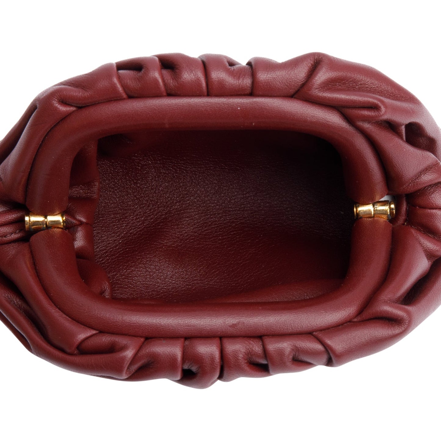Bottega Veneta Burgundy Calfskin Leather The Pouch Micro