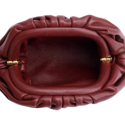 Bottega Veneta Burgundy Calfskin Leather The Pouch Micro