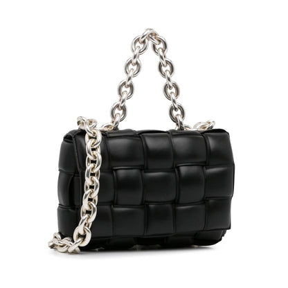 Luxury Bottega Veneta Calfskin Intrecciato Padded Chain Cassette Satchel (SHG-535Auh)