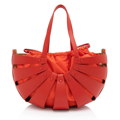 Luxury Bottega Veneta Calfskin The Shell Medium Tote (SHF-23532)