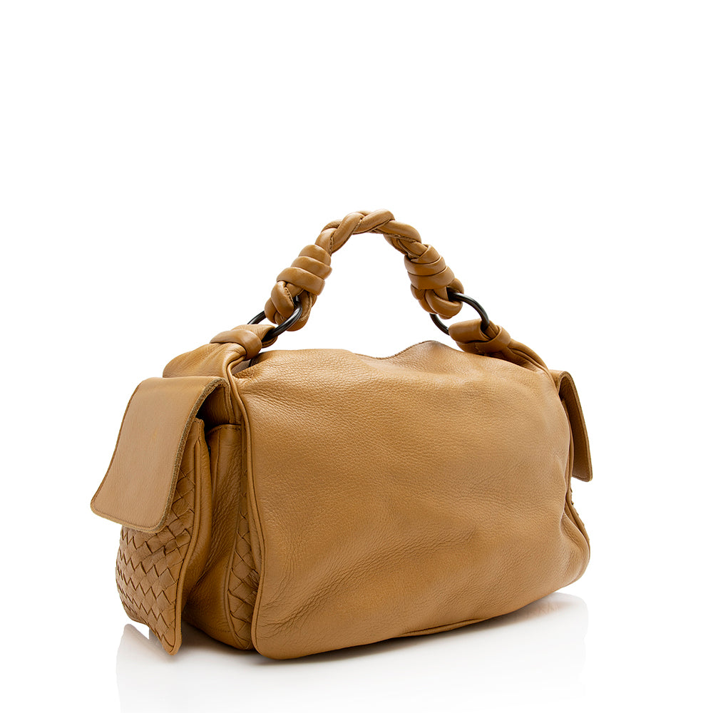 Luxury Bottega Veneta Cervo Cocker Satchel (SHF-21752)