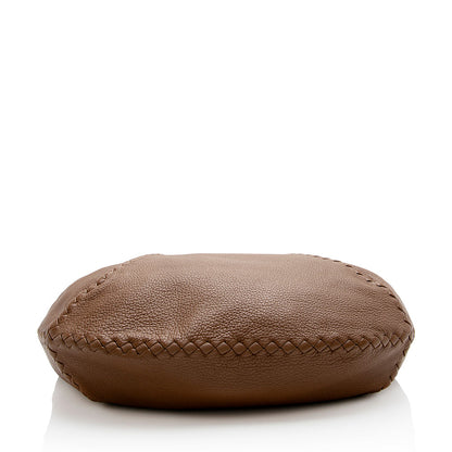 Luxury Bottega Veneta Cervo Leather Baseball Large Hobo (SHF-21575)