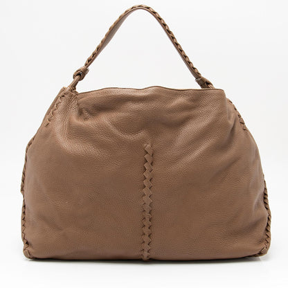 Luxury Bottega Veneta Cervo Leather Intrecciato Large Hobo (SHF-23370)