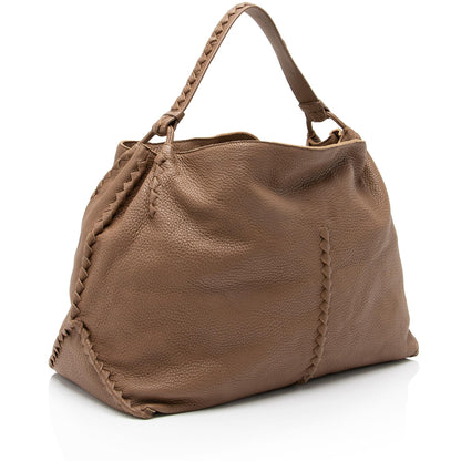 Luxury Bottega Veneta Cervo Leather Intrecciato Large Hobo (SHF-23370)
