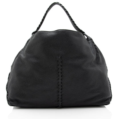 Luxury Bottega Veneta Cervo Leather Intrecciato Large Hobo (SHF-8mhiS8)