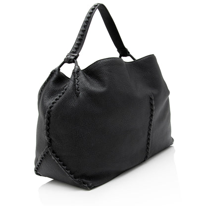 Luxury Bottega Veneta Cervo Leather Intrecciato Large Hobo (SHF-8mhiS8)