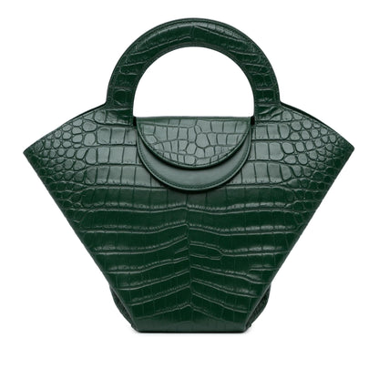 Luxury Bottega Veneta Crocodile Embossed Doll Top Handle Bag (SHG-NFmWTW)