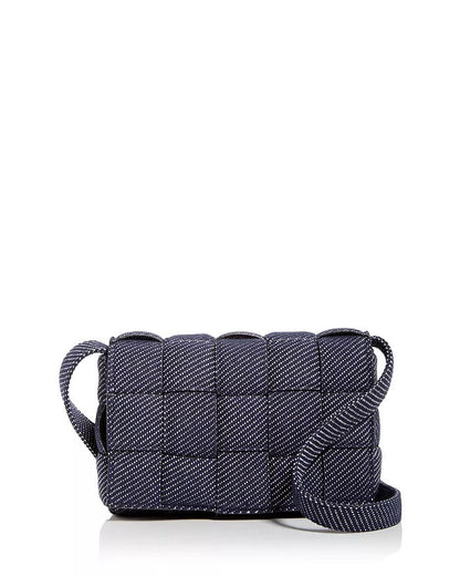 BOTTEGA VENETA DENIM INTRECCIATO PADDED CASSETTE BAG