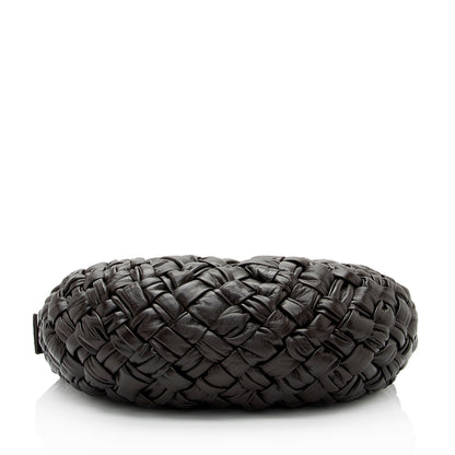 Luxury Bottega Veneta Foulard Intrecciato Banana Hobo (SHF-Uae3dd)