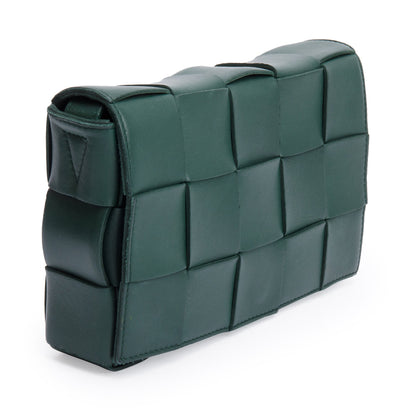 Bottega Veneta Green Intrecciato Lambskin Leather Classic Cassette Bag