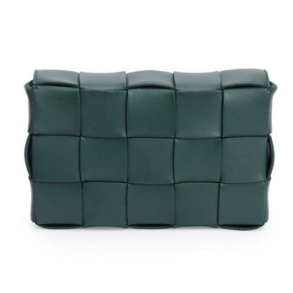 Bottega Veneta Green Intrecciato Lambskin Leather Classic Cassette Bag