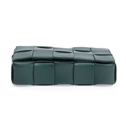 Bottega Veneta Green Intrecciato Lambskin Leather Classic Cassette Bag
