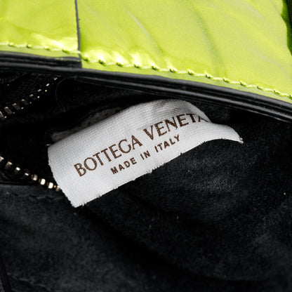 Bottega Veneta Green Metallic Crushed Calfskin Maxi Intrecciato Leather Cassette Bag