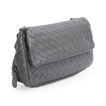 Bottega Veneta Grey Intrecciato Leather Mini Olimpia Bag
