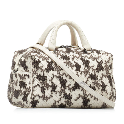 Luxury Bottega Veneta In Mist Intrecciato Flocked Velvet Bouquet Duffel Bag (SHG-xasGlj)