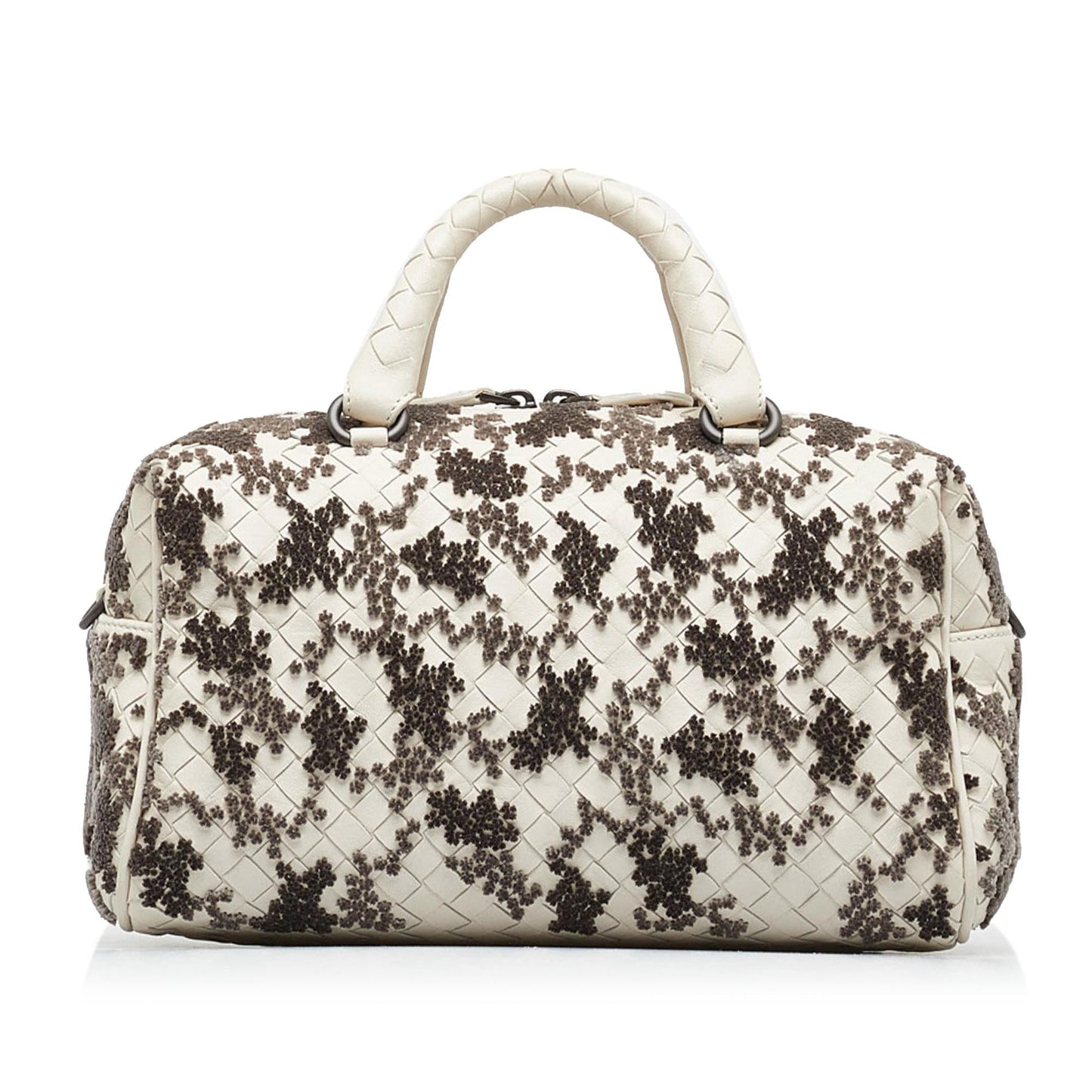 Luxury Bottega Veneta In Mist Intrecciato Flocked Velvet Bouquet Duffel Bag (SHG-4thL80)