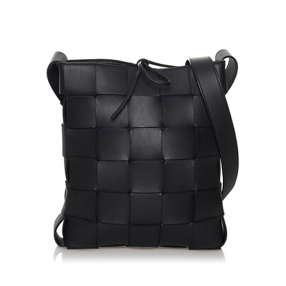 Luxury Bottega Veneta Intrecciato Cassette Leather Crossbody Bag (SHG-30630)