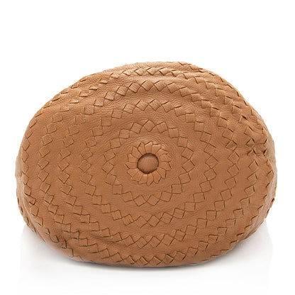 Luxury Bottega Veneta Intrecciato Cervo Oleander Shoulder Bag (SHF-20108)