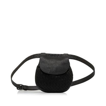 Luxury Bottega Veneta Intrecciato Flap Belt Bag (SHG-kTLVHx)