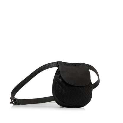 Luxury Bottega Veneta Intrecciato Flap Belt Bag (SHG-kTLVHx)