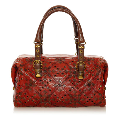 Luxury Bottega Veneta Intrecciato Grommet Leather Boston Bag (SHG-EVr6JH)