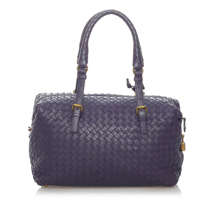 Luxury Bottega Veneta Intrecciato Leather Boston Bag (SHG-30407)