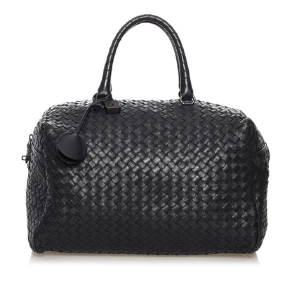Luxury Bottega Veneta Intrecciato Leather Boston Bag (SHG-32408)
