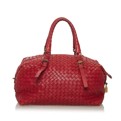 Luxury Bottega Veneta Intrecciato Leather Boston Bag (SHG-33071)
