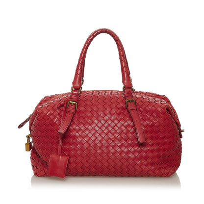 Luxury Bottega Veneta Intrecciato Leather Boston Bag (SHG-33071)