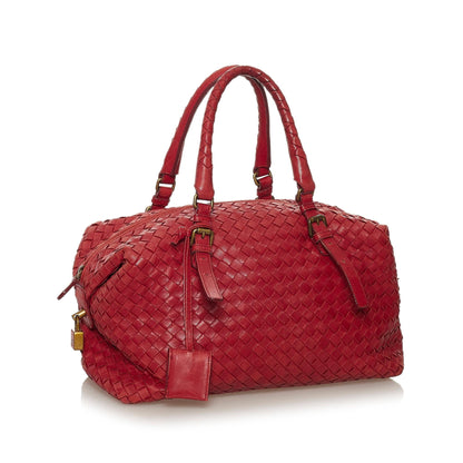 Luxury Bottega Veneta Intrecciato Leather Boston Bag (SHG-33071)