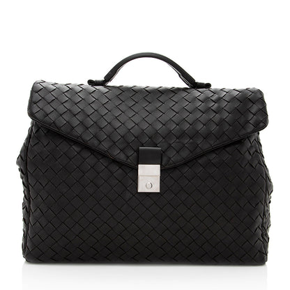 Luxury Bottega Veneta Intrecciato Nappa Portfolio Briefcase (SHF-18249)